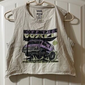 Vans Kids Off The Wall Graphic Tee - Cream and Purple